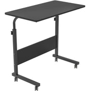 Vingli Rolling Desk Mobile Standing Desk Mobile Side Table 23.6/31.4 Inches w/Wheels Adjustable Movable Portable Laptop Computer Stand for Bed Sofa