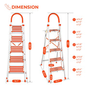 LUISLADDERS Folding Step Ladder with Widened Anti-Slip Strip Pedal