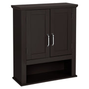 VINGLI Bathroom Cabinet Wall Mounted with Doors Wood Hanging Cabinet with Doors and Shelves Over The Toilet