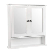 VINGLI Bathroom Wall Cabinet  with Double Mirror Door White