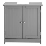 VINGLI Modern Pedestal Under Sink Storage 2-Door Bathroom Vanity with Espresso/White/Grey