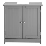 VINGLI Modern Pedestal Under Sink Storage 2-Door Bathroom Vanity with Espresso/White/Grey