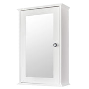 VINGLI Mirrored Bathroom Cabinet Wall Mount Storage Cabinet with Single Door White