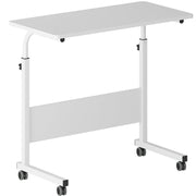 Vingli Rolling Desk Mobile Standing Desk Mobile Side Table 23.6/31.4 Inches w/Wheels Adjustable Movable Portable Laptop Computer Stand for Bed Sofa