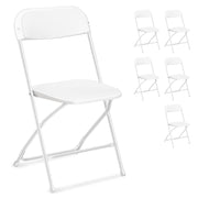 VINGLI Portable Plastic Folding Chair 350lb Stackable Commercial Seat with Steel Frame Party Chairs