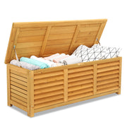 VINGLI 47 Gallon Wood Deck Box Patio Storage Bench Natural