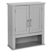 VINGLI Bathroom Cabinet Wall Mounted with Doors Wood Hanging Cabinet with Doors and Shelves Over The Toilet