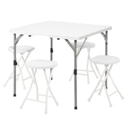 VINGLI 34 inch Plastic Dinning Table Set Folding Table with 4 Chairs for Indoor and Outdoor Use