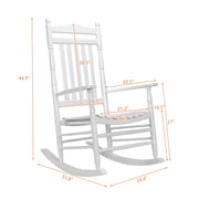 VINGLI Wooden Rocking Chair Porch Rocker White/Osk/Black