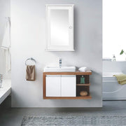 VINGLI Bathroom Wall Cabinet 21x8.5x25 Modern White Medicine Cabinet Organizer Over The Toilet Storage with 2 Doors