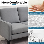 VINGLI 71in Mid-Century Modern Sofa Couch 3-Seat for for Small Space