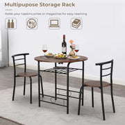 VINGLI 31.5in Round Folding Dining Table Set with 2 Chairs