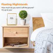 VINGLI Wooden Floating Nightstand with 1-Drawer & Storage