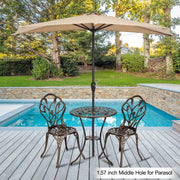 VINGLI 3 Piece Patio Bistro Sets Rust Resistant Patio Table and Chairs