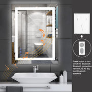 VINGLI Led Bathroom Vanity Makup Mirror with Bluetooth Speaker