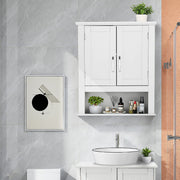 VINGLI Wood Bathroom Cabinet Wall Mounted with Doors Hanging