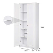 VINGLI Kitchen Storage Cabinet Pantry Cabinet with 2 Doors White