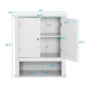VINGLI Wood Bathroom Cabinet Wall Mounted with Doors Hanging