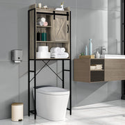 VINGLI Over The Toilet Storage Cabinet Free Standing Toilet Rack with Adjustable Shelves for Bathroom Washroom Wash Grey