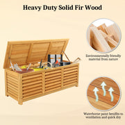 VINGLI 47 Gallon Wood Deck Box Patio Storage Bench Natural