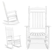 VINGLI Wooden Rocking Chair Porch Rocker White/Osk/Black