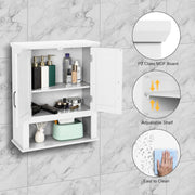 VINGLI Bathroom Cabinet Wall Mounted with Doors Wood Hanging Cabinet with Doors and Shelves Over The Toilet