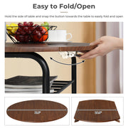 VINGLI 31.5in Round Folding Dining Table Set with 2 Chairs