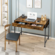 VINGLI Writing Desk Study Computer Desk with 2 Drawers