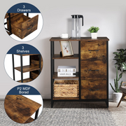 VINGLI Bathroom Floor Cabinet Free Standing Storage Cabinet with 3 Drawers