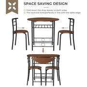 VINGLI 31.5in Round Folding Dining Table Set with 2 Chairs