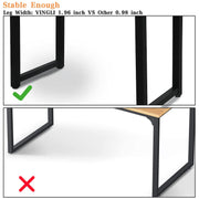 VINGLI 47” Computer Desk Office Desk Game Table Black/Walnut/Teak