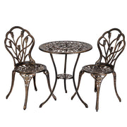 VINGLI 3 Piece Patio Bistro Sets Rust Resistant Patio Table and Chairs