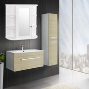 VINGLI Bathroom Wall Mounted Cabinet with 6 Shelvs Single Door Mirrior White