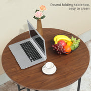 VINGLI 31.5in Round Folding Dining Table Set with 2 Chairs