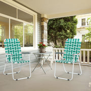 VINGLI Portable Patio Lawn Folding Webbed Chairs for Outdoor Camping Green/Blue