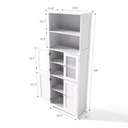 VINGLI 64in Tall Bathroom Floor Cabinet Closet Storage Tower White Organizer White