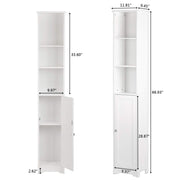 VINGLI 67in Bathroom Tall Cabinet Free Standing Bathroom Storage Tower Cabinet with Adjustable Shelves White