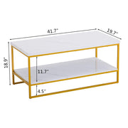 VINGLI 41.7in Rectangular Faux Marble Coffee Table