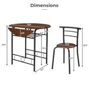 VINGLI 31.5in Round Folding Dining Table Set with 2 Chairs