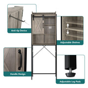 VINGLI Over The Toilet Storage Cabinet Free Standing Toilet Rack with Adjustable Shelves for Bathroom Washroom Wash Grey