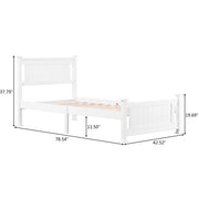 VINGLI Wood Bed Frame with Headboard Twin/Full/Queen White