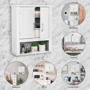 VINGLI Bathroom Wall Cabinet 21x8.5x25 Modern White Medicine Cabinet  Organizer Over The Toilet Storage with 2 Doors 1 Adjustable Shelf Home