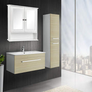 VINGLI Bathroom Wall Cabinet  with Double Mirror Door White