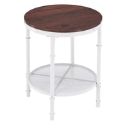 VINGLI 20" 2-Tier Wood Round End Table