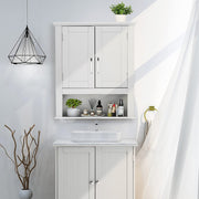 VINGLI Bathroom Cabinet Wall Mounted with Doors Wood Hanging Cabinet with Doors and Shelves Over The Toilet