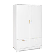 VINGLI 60in Freestanding Closet Wardrobe 2-Door Armoire Large Storage Cabinet with Drawers White