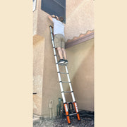LUISLADDERS 6.5/8.5/10.5/12.5 FT Multi-Use Telescoping Ladder Aluminum Extension Ladder One-Button Retraction 330 Lb Capacity