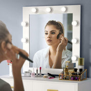 VINGLI Vanity Table Set with 9 LED Light Lighted Mirror Makeup Dressing Table White