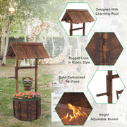 VINGLI Wooden Wishing Well Flower Planter