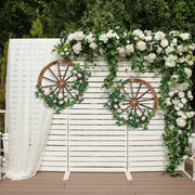 VINGLI Innovations Decorative Vintage Wood Garden Wagon Outdoor Rustic Yard Wheel 24/30in Brown 2 Count